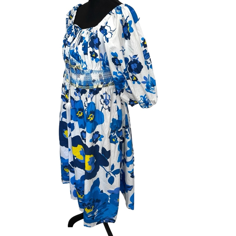 Plenty by Tracy Reese Size XL‎ Off-The-Shoulder Puff-Sleeve Smocked Dress - Picture 6 of 10